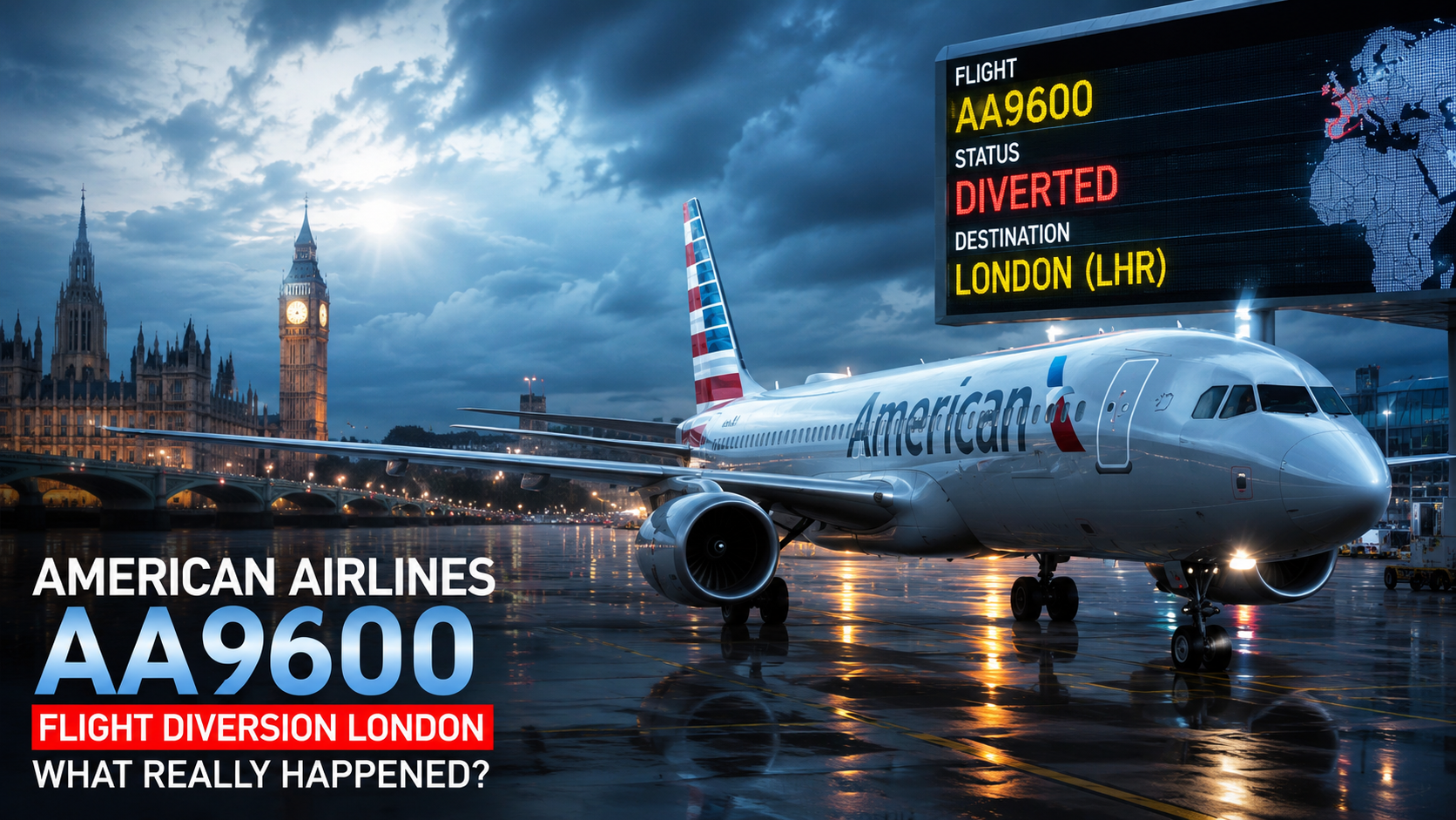 AA9600 Flight Diversion London